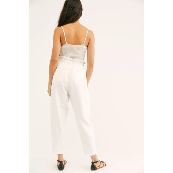 FREE PEOPLE Margate High Waist Pleated Paperbag Pants - Medium NWT - Picture 5 of 6